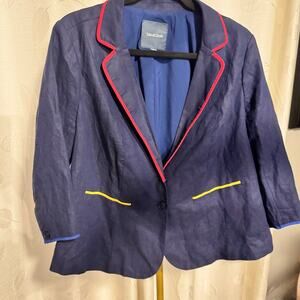 Modcloth Navy Blue Fully Lined Blazer Jacket, Size 1X
